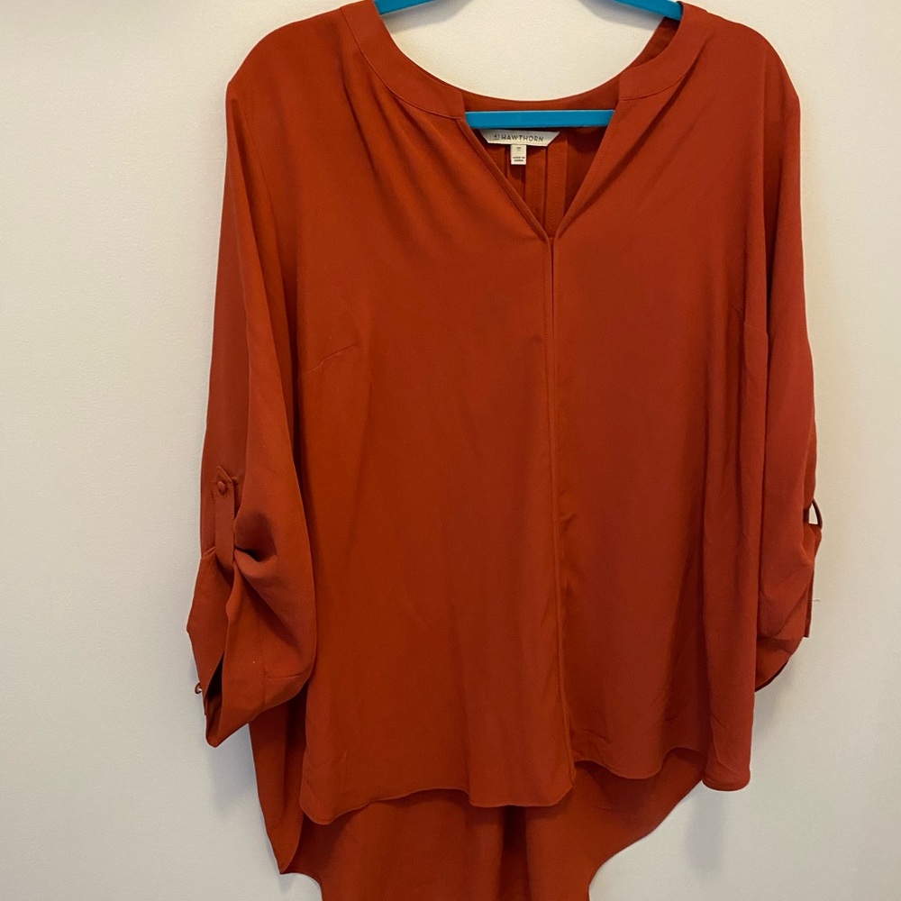 41 Hawthorn V-neck Burnt Orange Blouse 3X